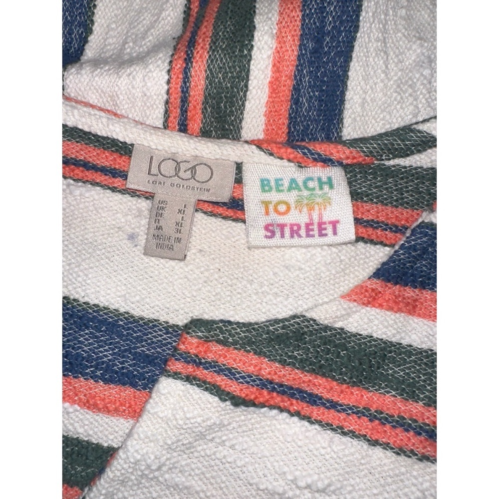 LOGO by Lori Goldstein Beach to Street Striped Pullover - Picture 5 of 6